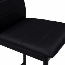 Lot de 4 tabourets de bar en PVC noir rembourrés