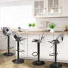 Lot de 4 tabourets de bar design patchworks noir, gris et blanc
