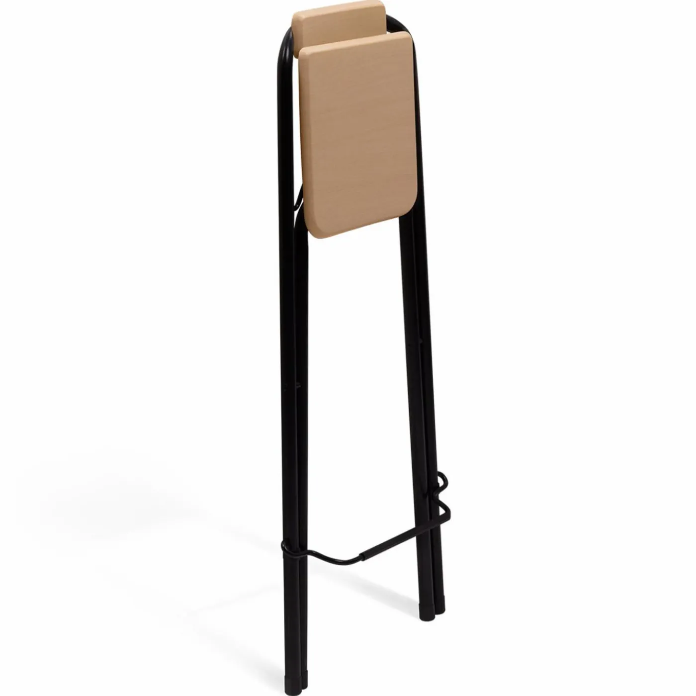 Lot de 4 tabourets hauts pliants industriels noir et bois