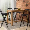 Lot de 4 tabourets hauts pliants noirs