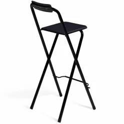 Lot de 4 tabourets hauts pliants noirs