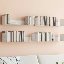 Lot de 4 étagères blanches 60x15 cm pour livres