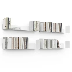 Lot de 4 étagères blanches 60x15 cm pour livres