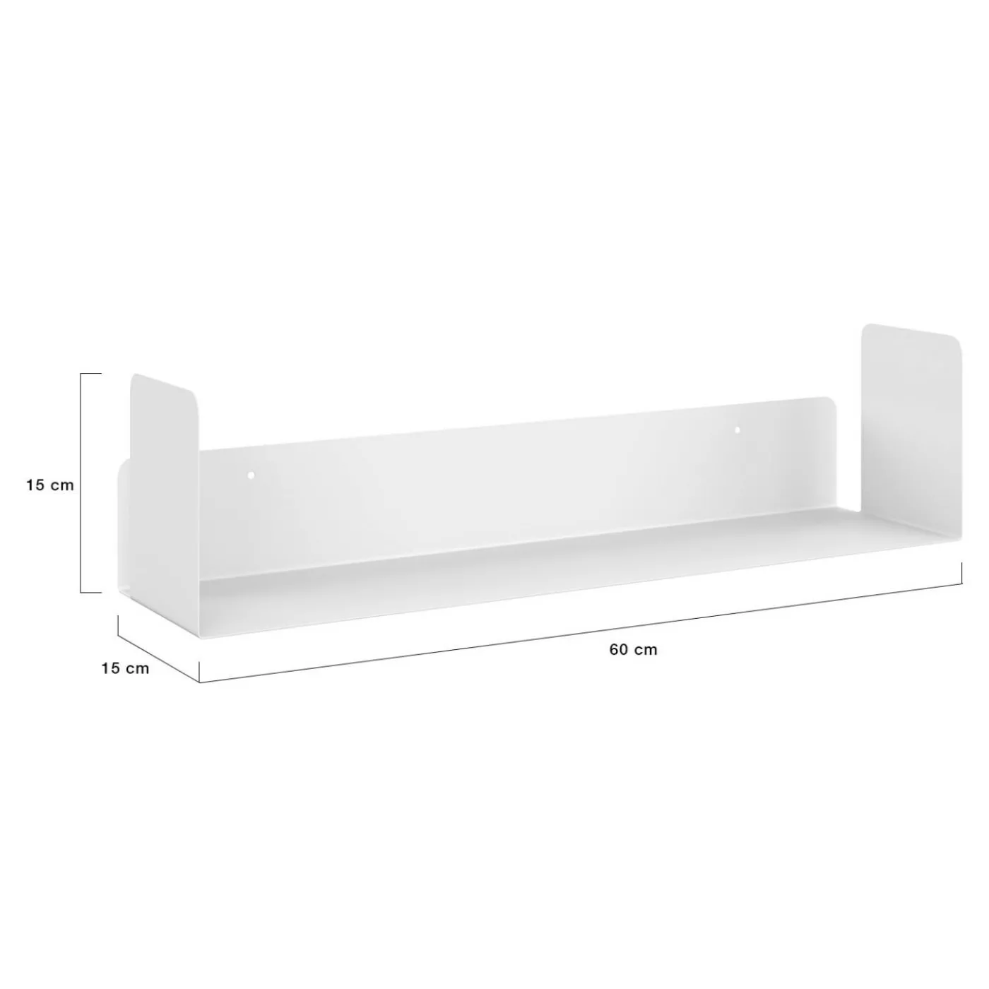 Lot de 4 étagères blanches 60x15 cm pour livres