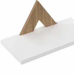 Lot de 3 étagères murales couleur hêtre et blanc