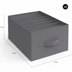 Lot de boites de rangement organisateur de dressing gris anthracite