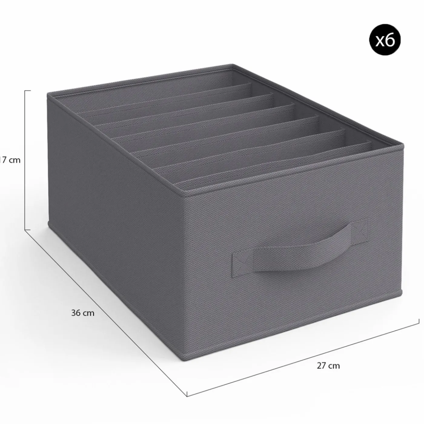 Lot de boites de rangement organisateur de dressing gris anthracite