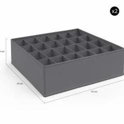 Lot de boites de rangement organisateur de dressing gris anthracite