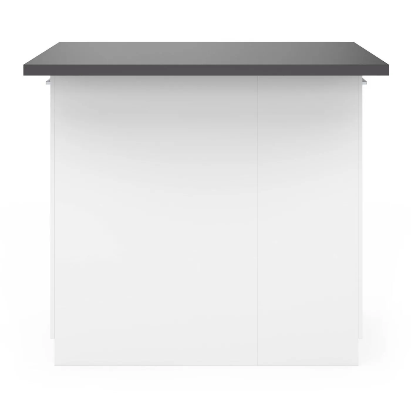 Îlot de cuisine blanc et plateau gris anthracite