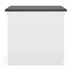 Îlot de cuisine blanc et plateau gris anthracite