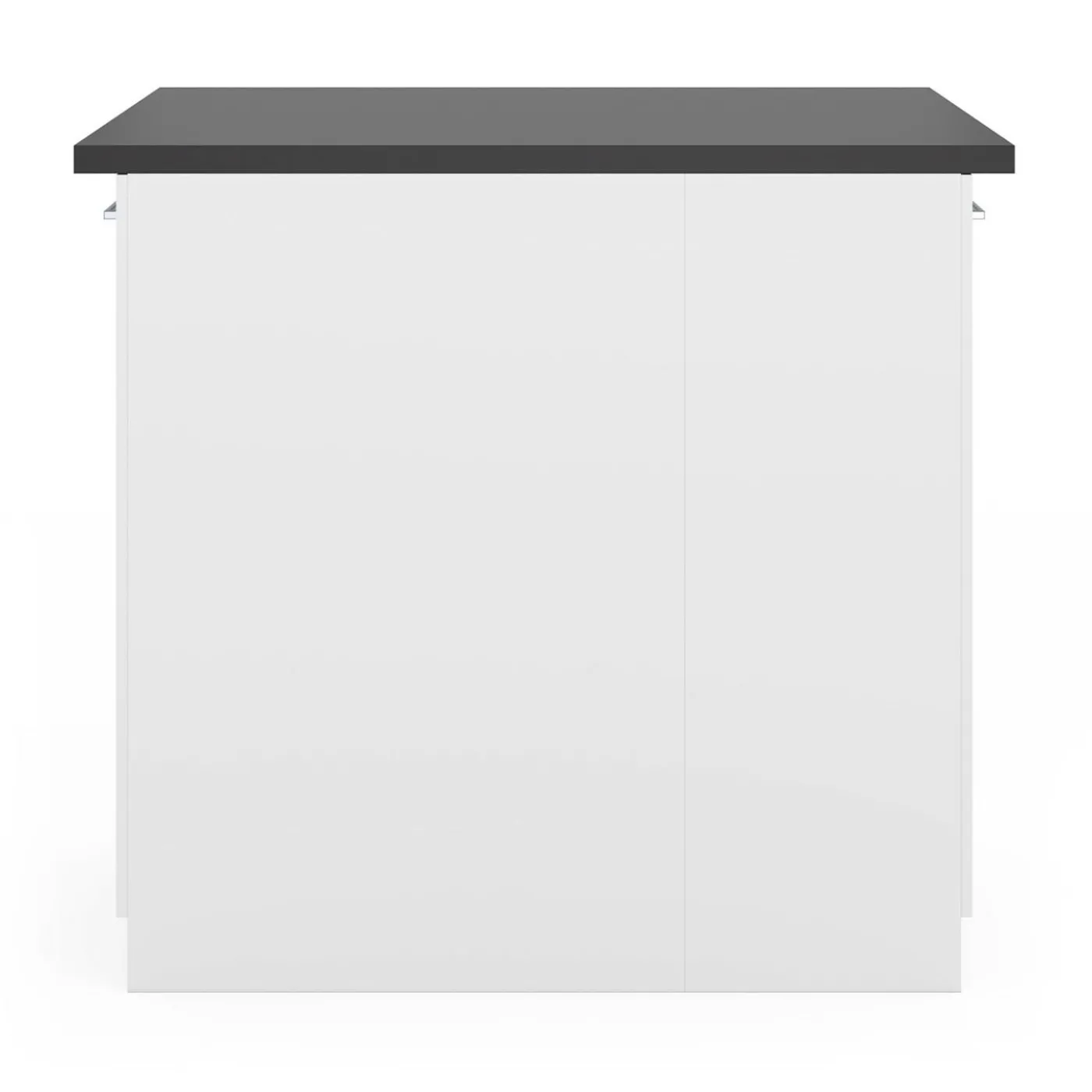 Îlot de cuisine blanc et plateau gris anthracite