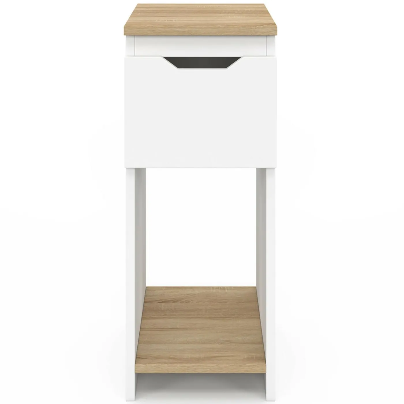 Lot de tables de chevet blanc et bois