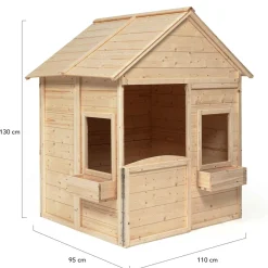 Maisonnette pour enfants en bois pour l’extérieur avec jardinières