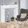 Manteau de cheminée console décorative avec rangement