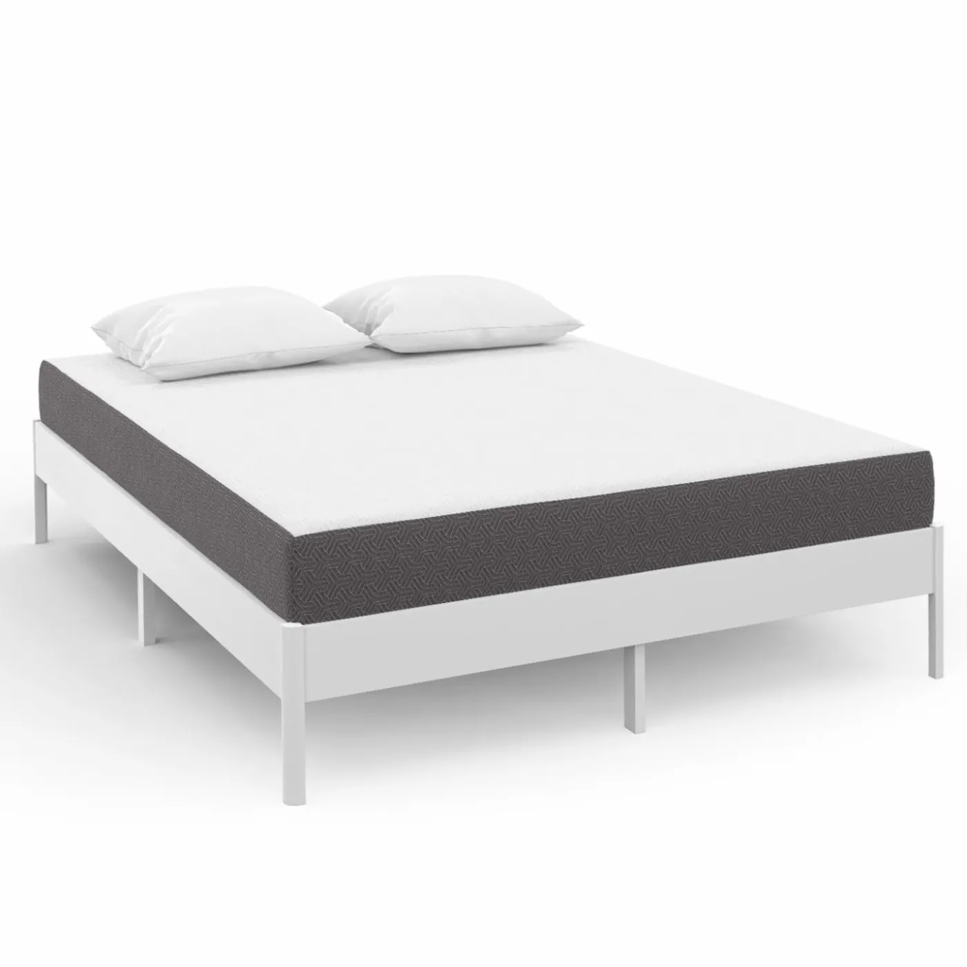 Matelas 160x200 cm à mémoire de forme épaisseur 20 cm blanc et gris