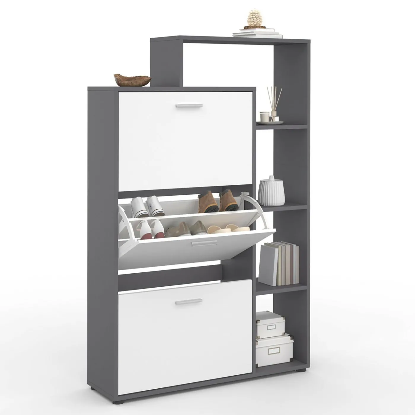 Meuble à chaussures 3 portes avec étagère