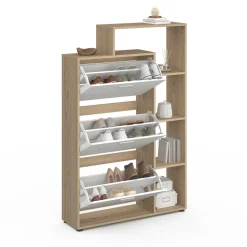 Meuble à chaussures 3 portes avec étagère