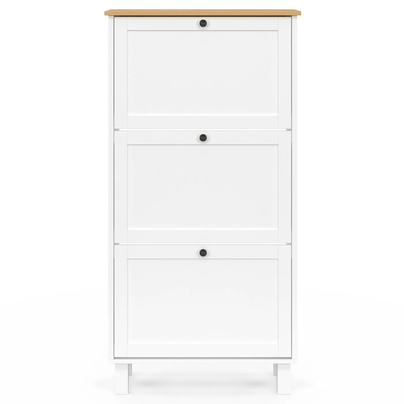 Meuble à chaussures blanc et bois