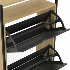 Meuble à chaussures industriel avec 2 portes et étagère