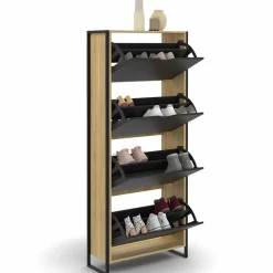 Meuble à chaussures industriel avec 4 portes
