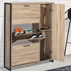 Meuble à chaussures industriel avec 4 portes