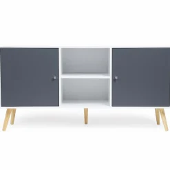 Meuble buffet scandinave blanc et gris 2 portes