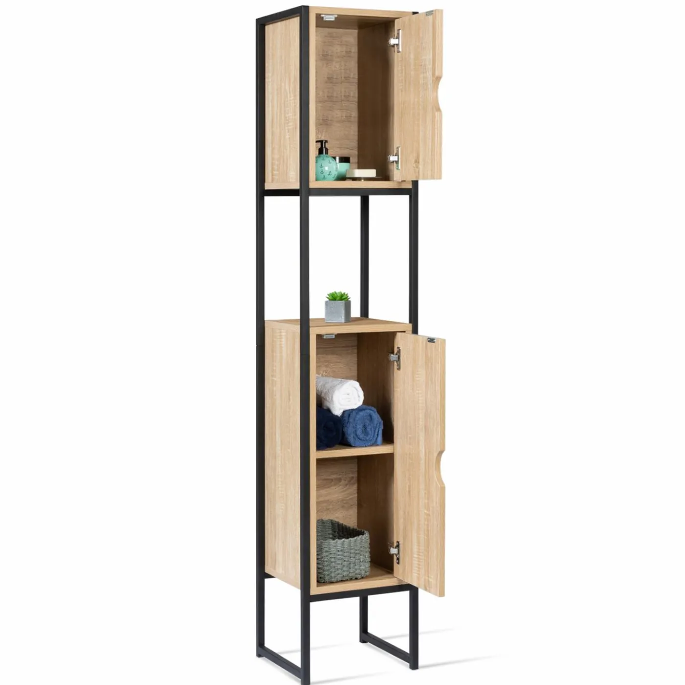 Meuble colonne salle de bain style industriel