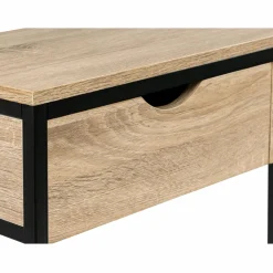 Meuble console industrielle 2 tiroirs bois et métal 90 cm