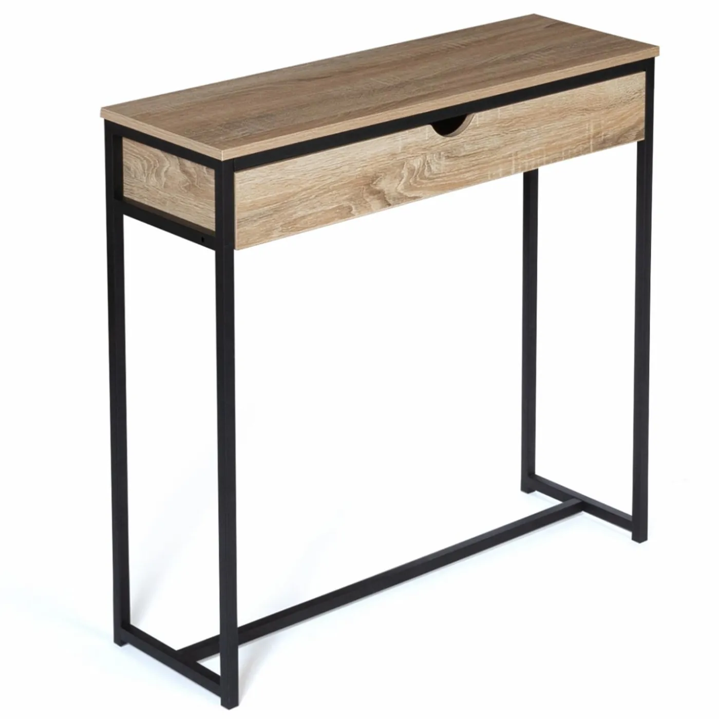 Meuble console industrielle bois et métal 90 cm