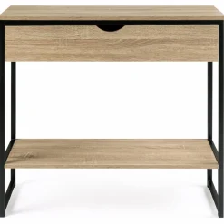 Meuble console industrielle bois et métal 90 cm