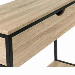 Meuble console industrielle bois et métal 90 cm