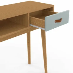 Meuble console scandinave bois et vert 100 cm