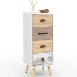 Meuble d'appoint 4 tiroirs 30 cm chiffonnier scandinave