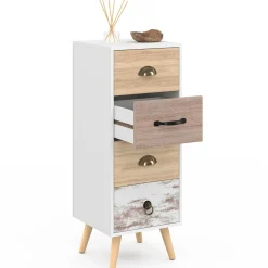 Meuble d'appoint 4 tiroirs 30 cm chiffonnier scandinave