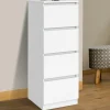 Meuble d'appoint 4 tiroirs 30 cm chiffonnier bois blanc pour entrée salle de bain
