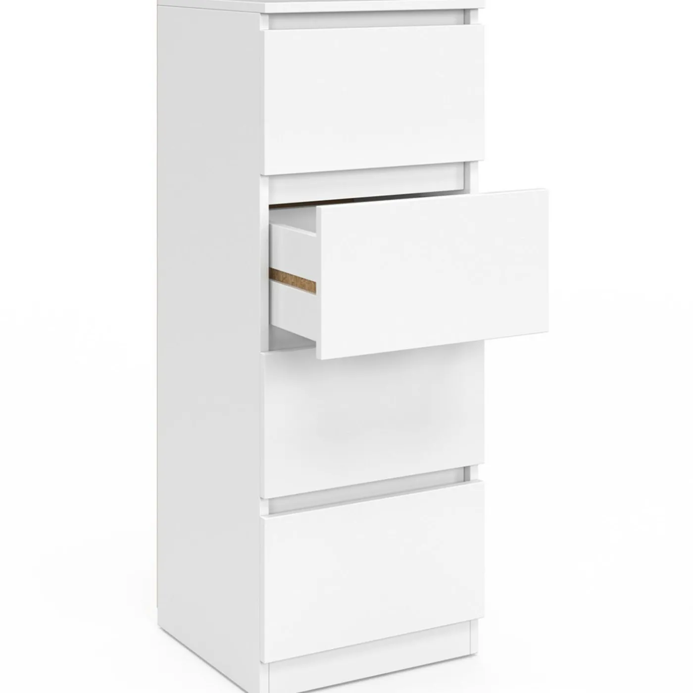 Meuble d'appoint 4 tiroirs 30 cm chiffonnier bois blanc pour entrée salle de bain