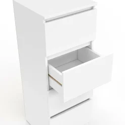 Meuble d'appoint 4 tiroirs 30 cm chiffonnier bois blanc pour entrée salle de bain