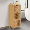 Meuble d'appoint salle de bain bambou BEA 3 portes 30 x 30 x 80 cm
