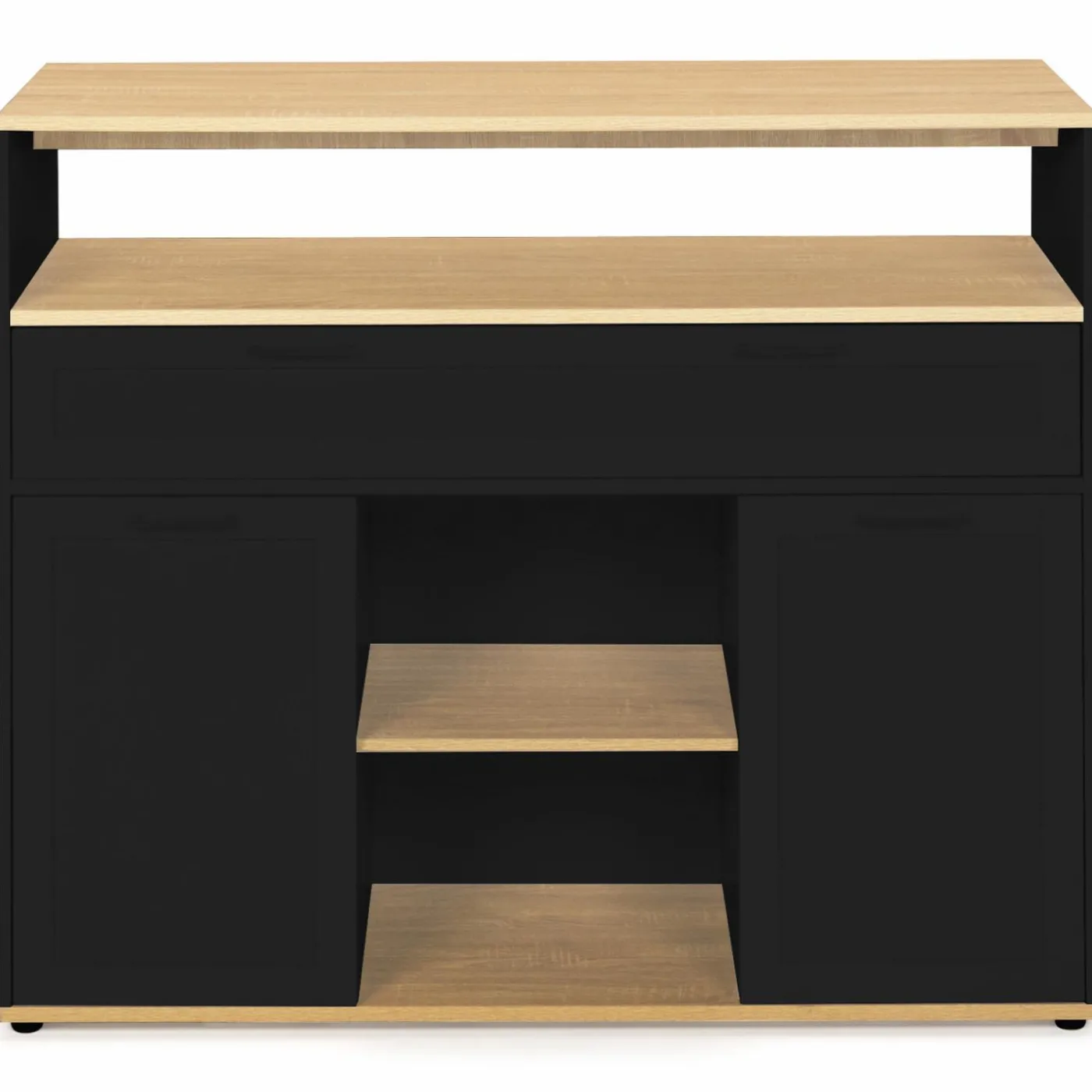 Meuble de bar mange-debout noir et bois