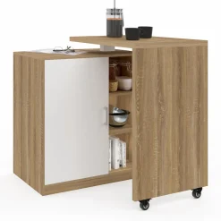 Meuble de bar pivotant imitation hêtre