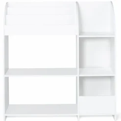 Meuble de rangement blanc pour jouets avec étagère bibliothèque