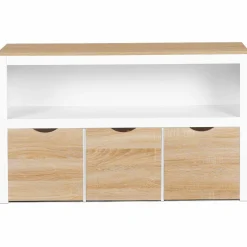 Meuble de rangement pour enfant 3 tiroirs blanc et hêtre