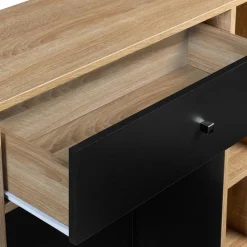Meuble de rangement scandinave noir et bois