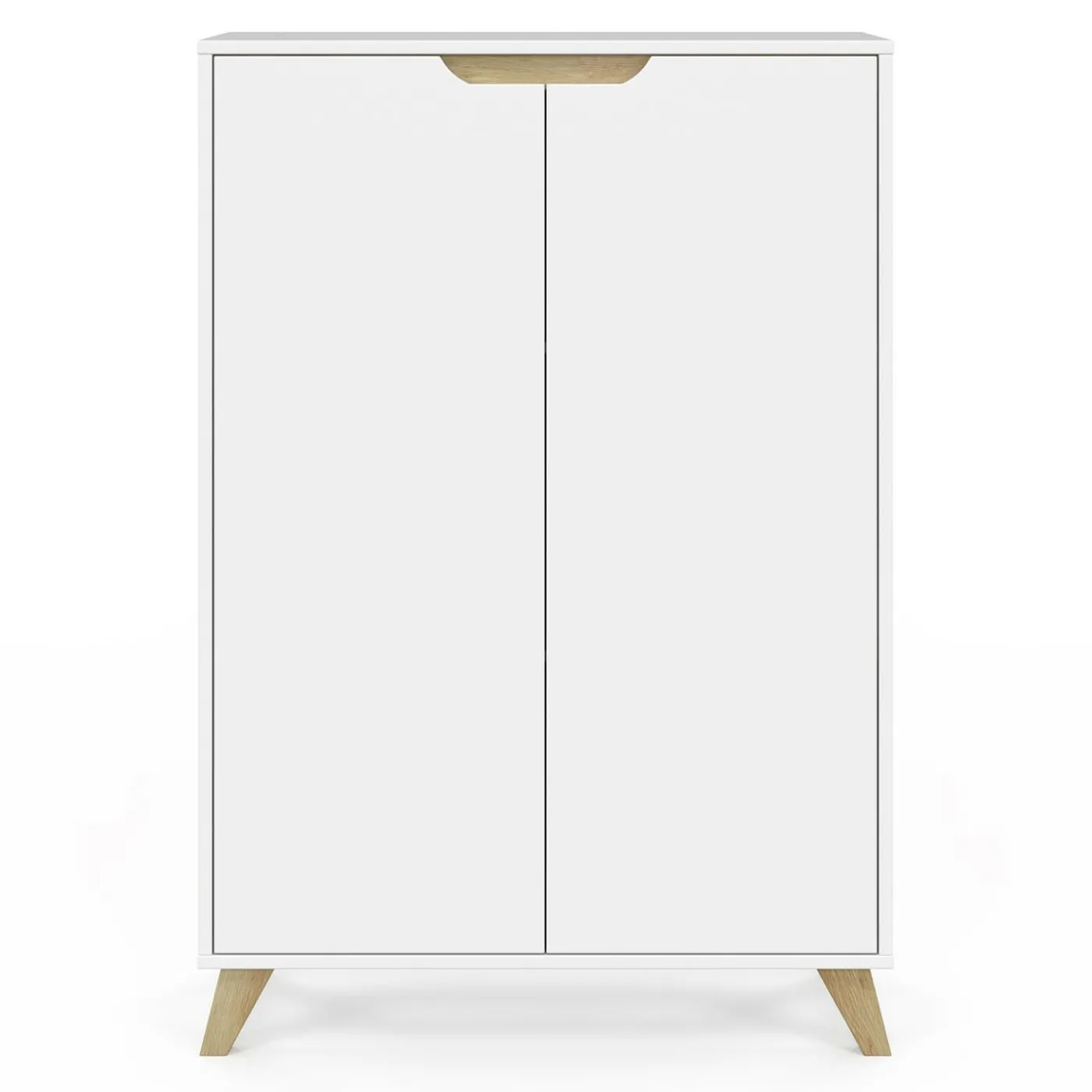 Meuble de rangement scandinave blanc avec 2 portes