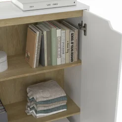 Meuble de rangement scandinave blanc avec 2 portes