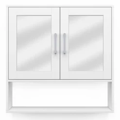Meuble de rangement suspendu avec miroir