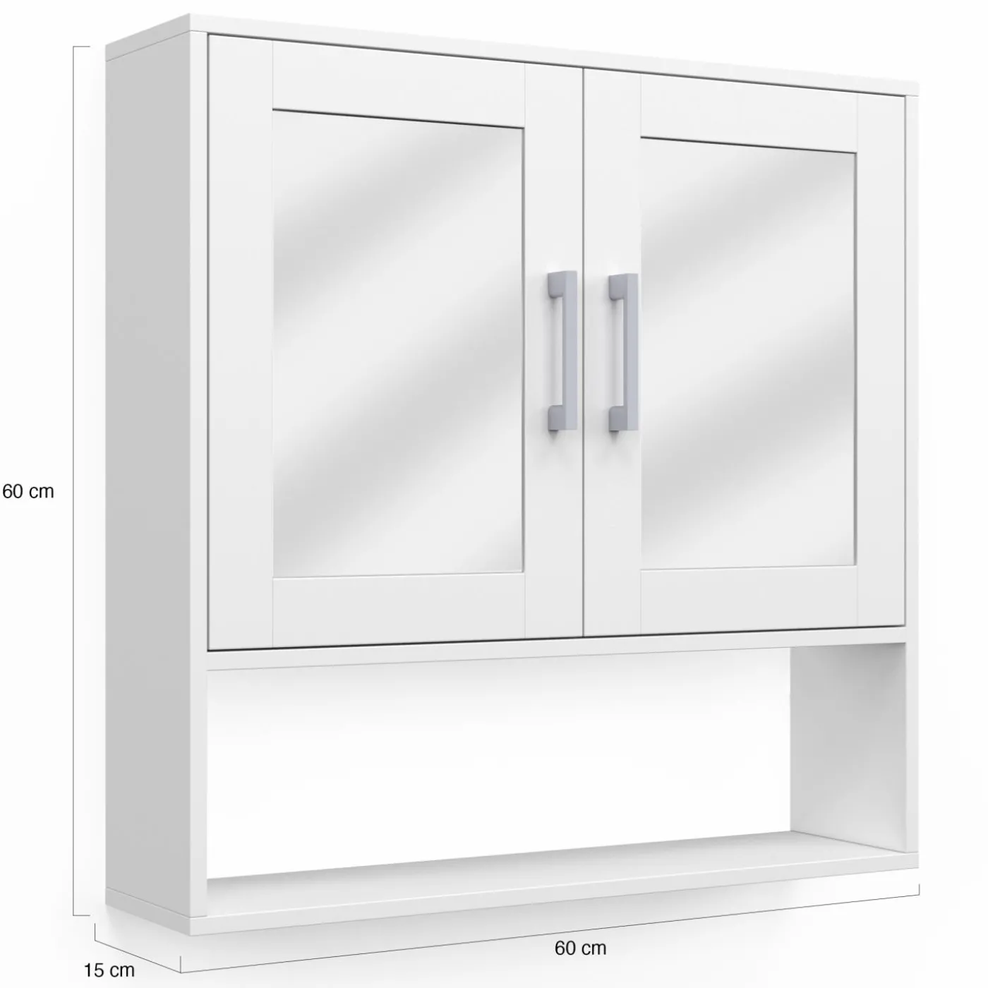 Meuble de rangement suspendu avec miroir