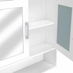Meuble de rangement suspendu avec miroir