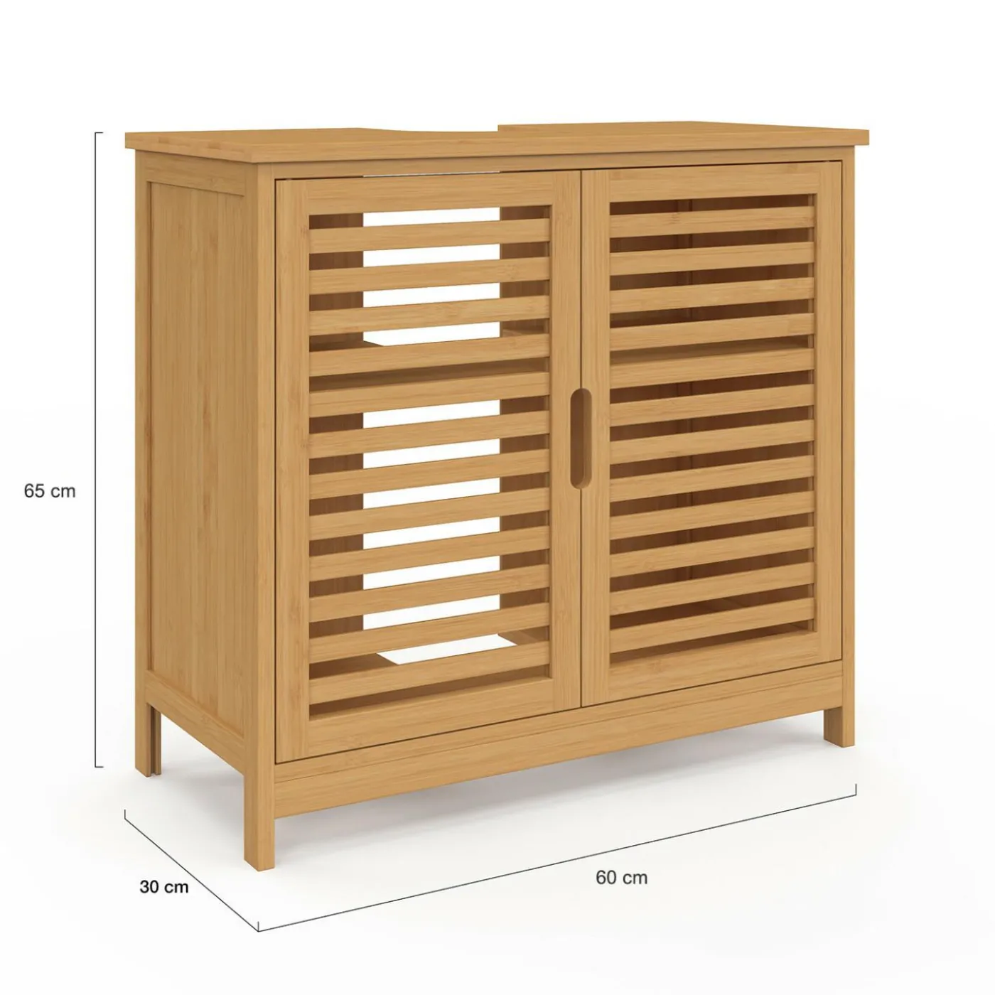 Meuble de salle de bain sous lavabo en bambou
