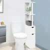 Meuble de toilette blanc avec étagères